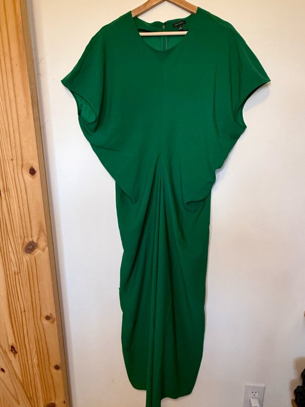 Ann Taylor Emerald Green Draped Dolman Sleeve Dress – Size 14